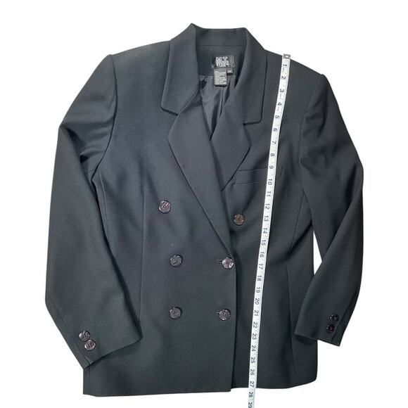 Morgan Taylor Studio Double Breasted Blazer Black Size 12P Professional Work 90s - Picture 5 of 11
